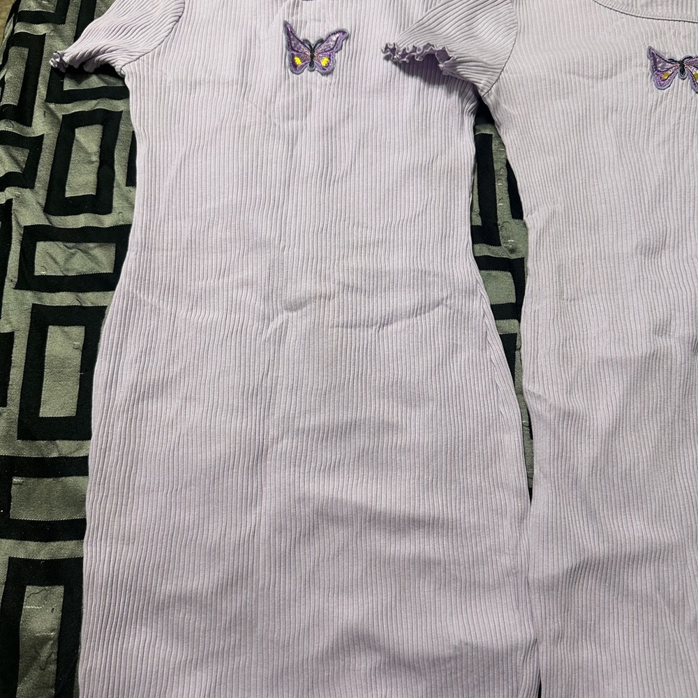 SHEIN Lavender Butterfly Kids Nightgown
